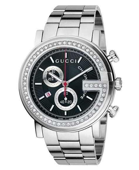 gold diamond gucci watch|men's Gucci watch diamond bezel.